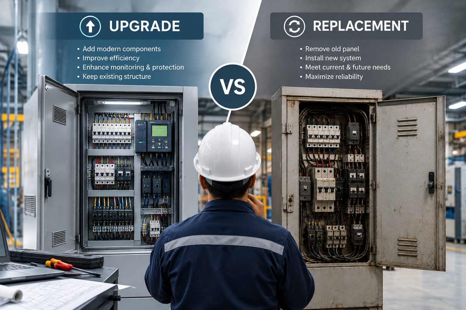 Electrical Panel Upgrade vs. Replacement: Which Does Your Factory Need?